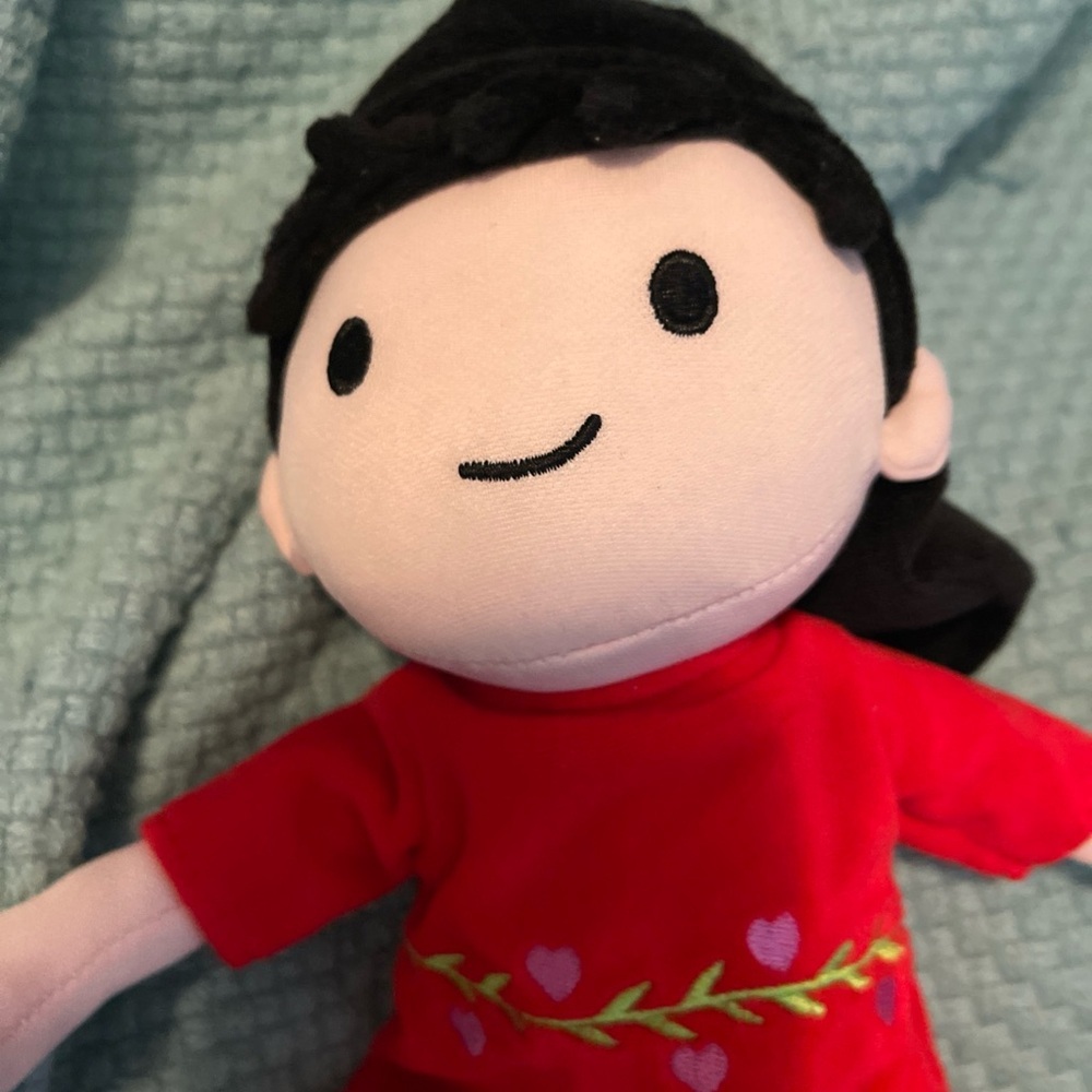 Dear Girl Doll Plush Stuffed Animal Toy Tags Rosenthal Book 13” Red Dress